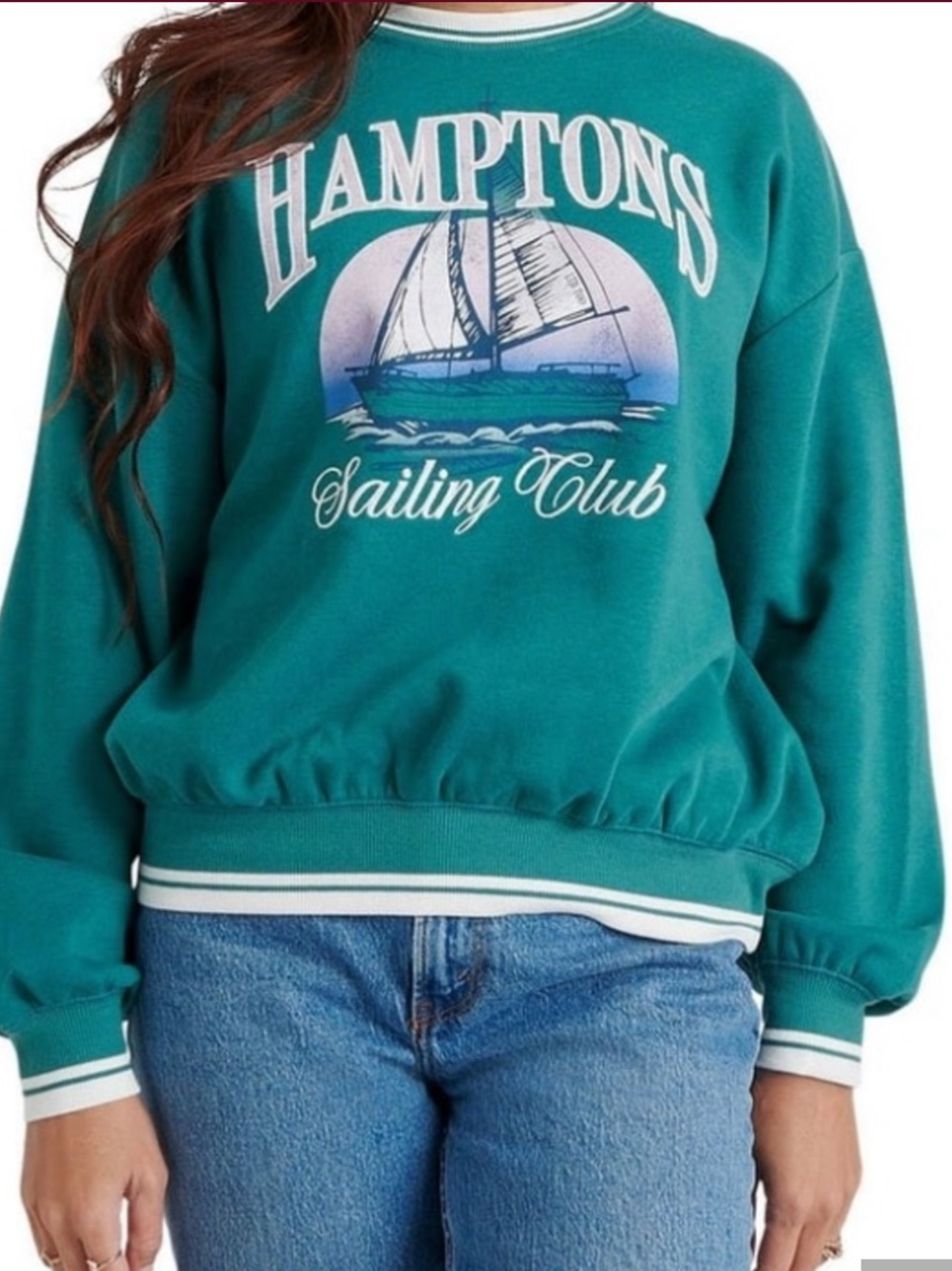 Limited Too Teal "Hamptons Sailing Club" Crewneck Sweatshirt